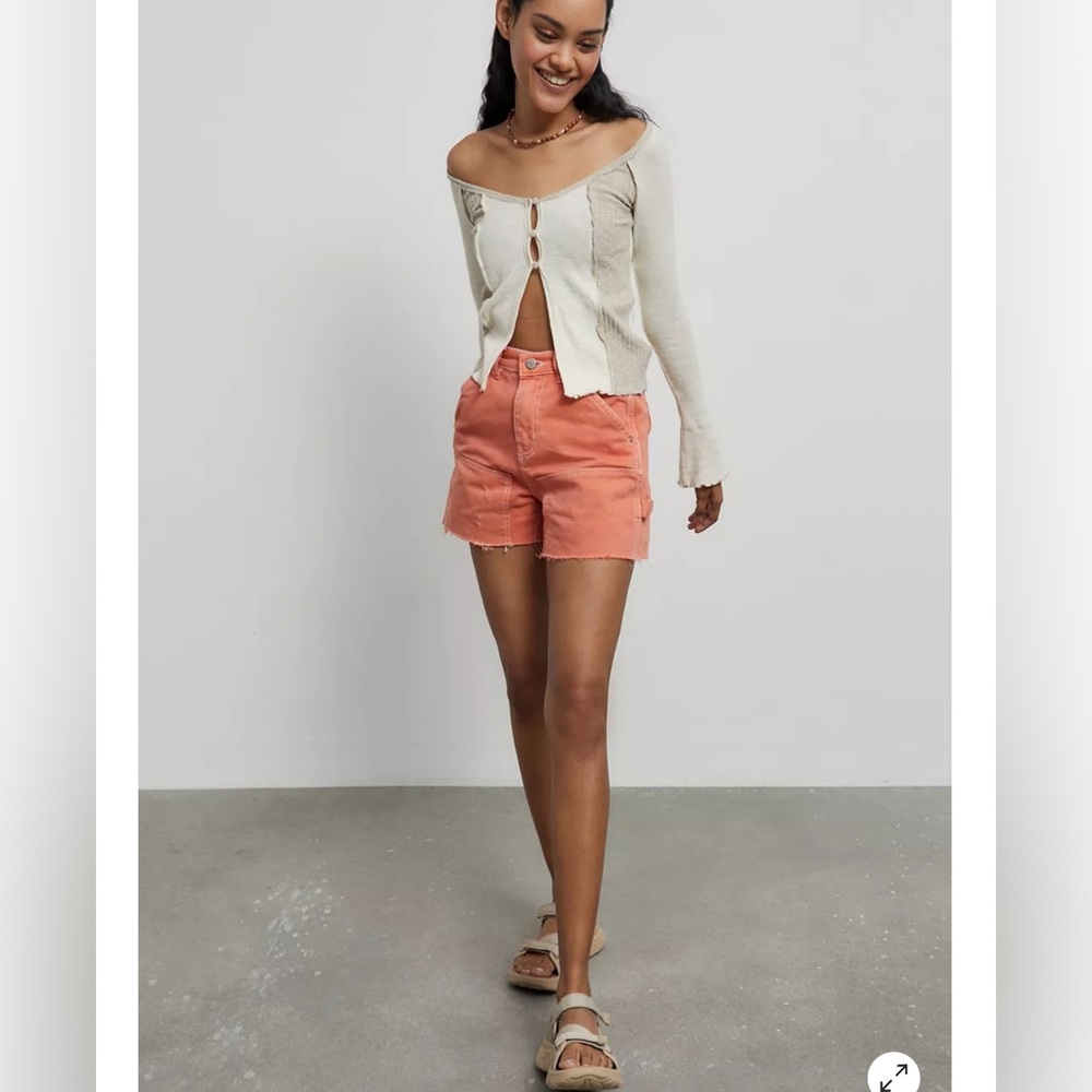 Urban Outfitters BDG Cut Off Carpenter Shorts in Dark Orange